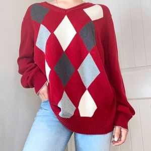 Women’s Argyle pull over sweater size XL